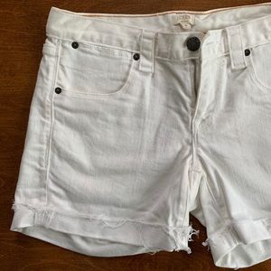 J. crew | classic cuffed white denim shorts